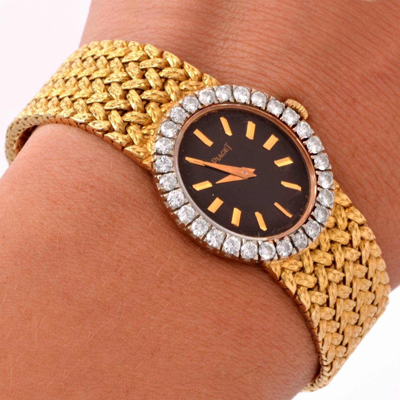 Piaget Lady's Yellow Gold Diamond Wristwatch 3