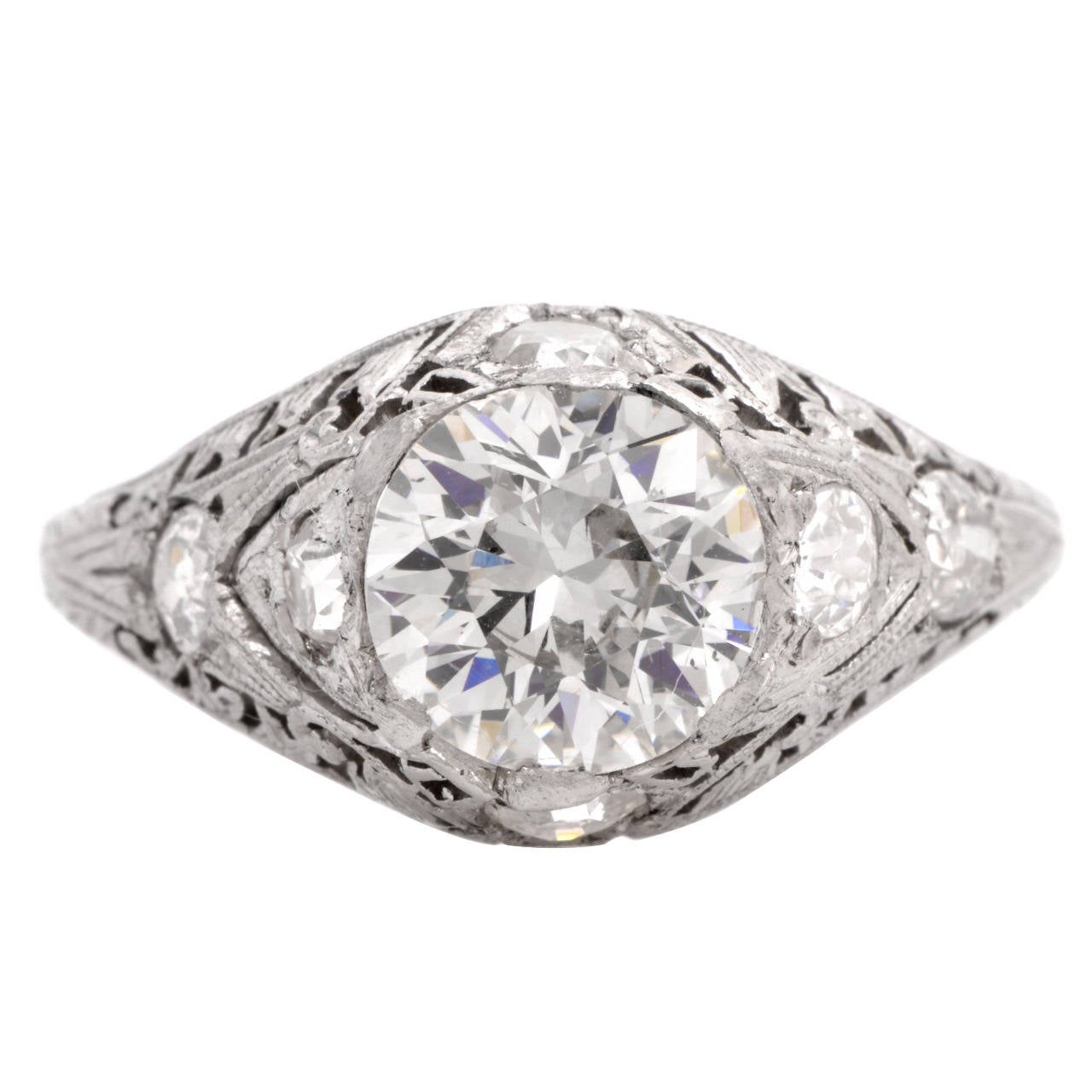 deco filigree engagement rings deco 2 77 carat platinum filigree engagement ring at 1stdibs deco filigree engagement rings deco 2 77 carat platinum filigree engagement ring at 1stdibs