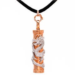 Diamond Gold Dragon Pendant Necklace