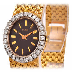 Retro Piaget Lady's Yellow Gold Diamond Wristwatch