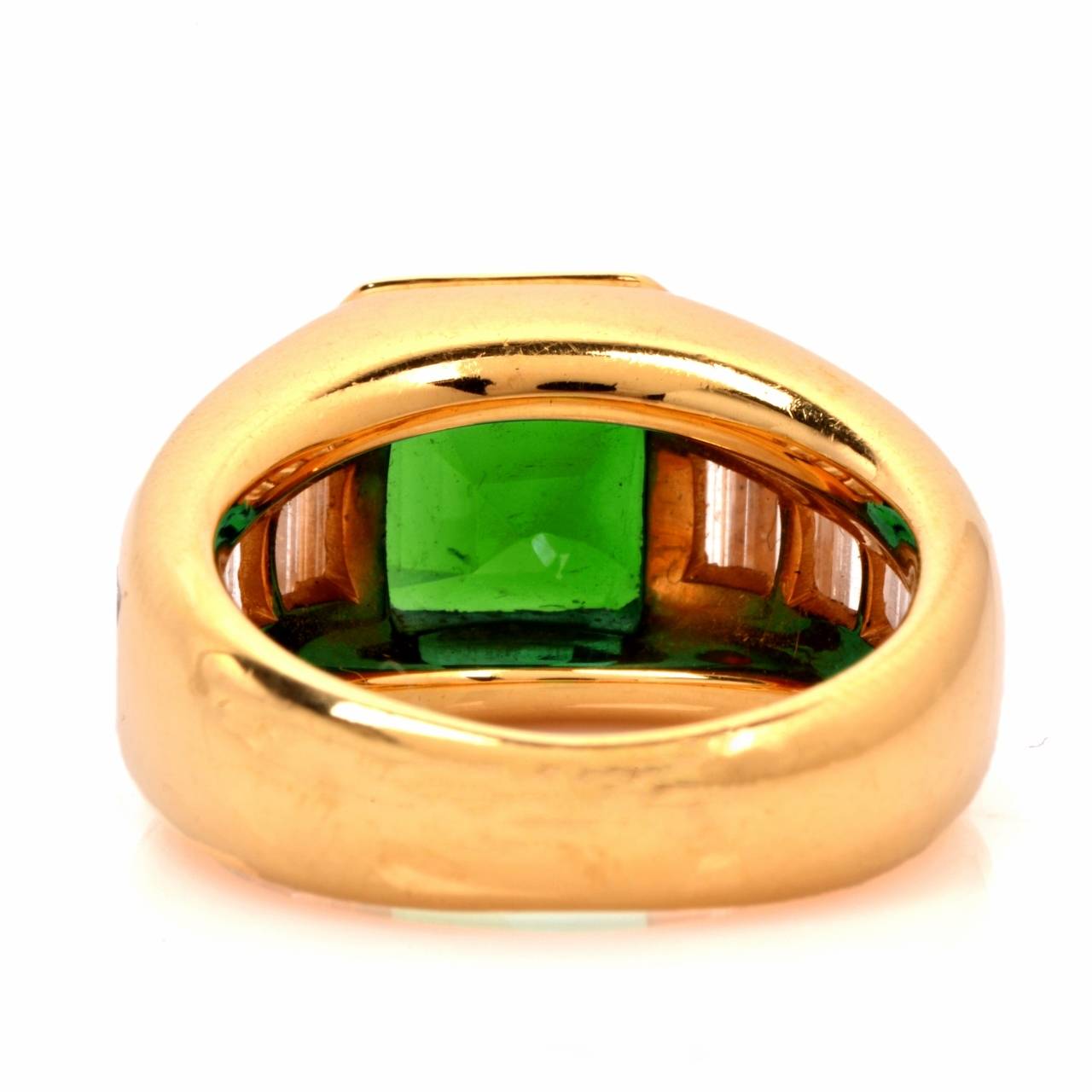 Tiffany & Co. GIA Certified Emerald Baguette Diamond Gold Ring 1