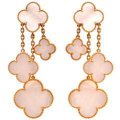 Van Cleef & Arpels VCA Alhambra Collection Mother-of-Pearl Gold Earrings