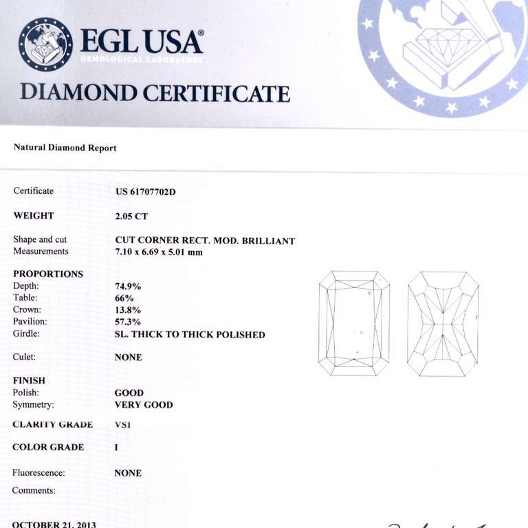Diamond Sapphire Platinum Engagement Ring 2