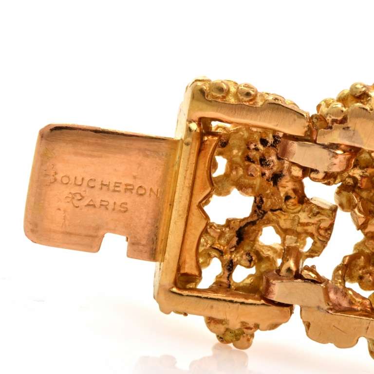 Boucheron Diamond Nugget Gold Bracelet 1