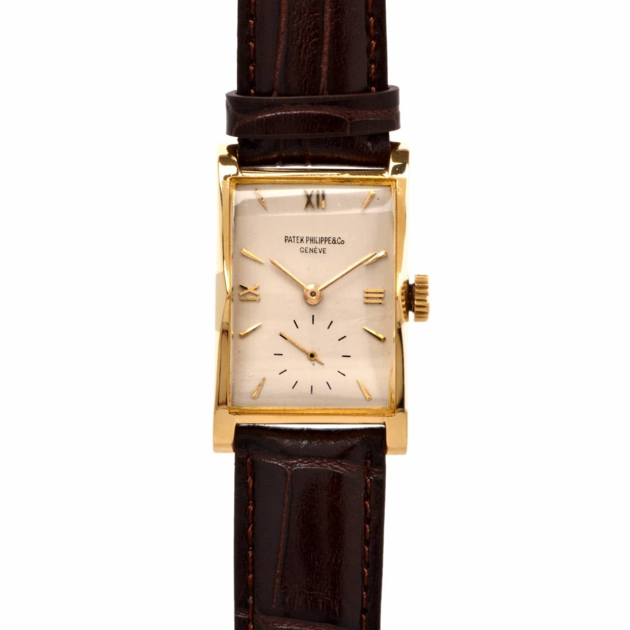 Patek Philippe reference number 1588J  Manual winding  Yellow Gold case  on Brown Strap, small  seconds, case, dial and movement signed patek Phillipe .

Movement: Manual winding , Caliber 9L-90 , 18 jewel  , Movement number 838.200, Frequency