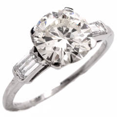 Classic Round Brilliant Diamond Platinum Engagement Ring