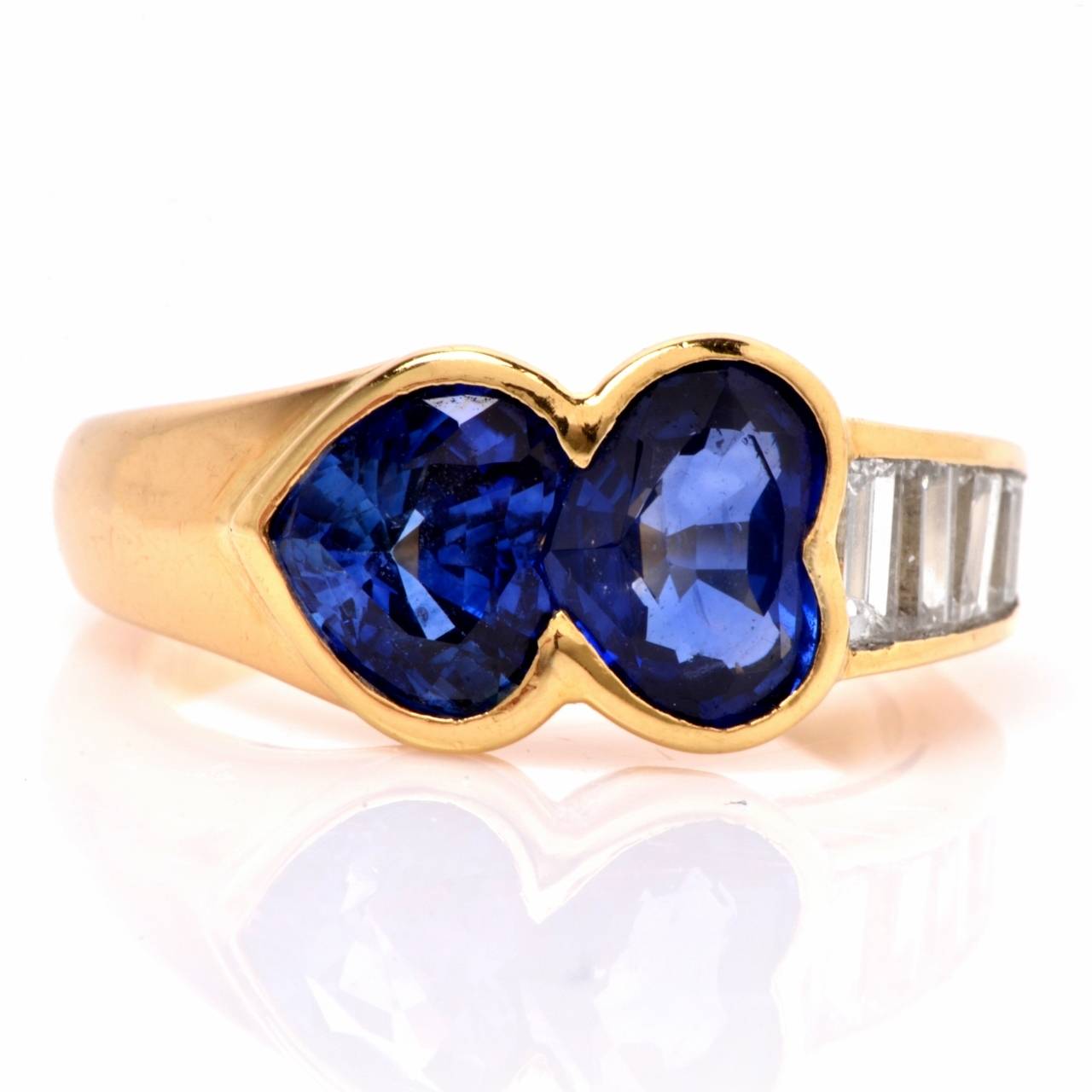Van Cleef & Arpels Sapphire Diamond Gold Heart Ring 4