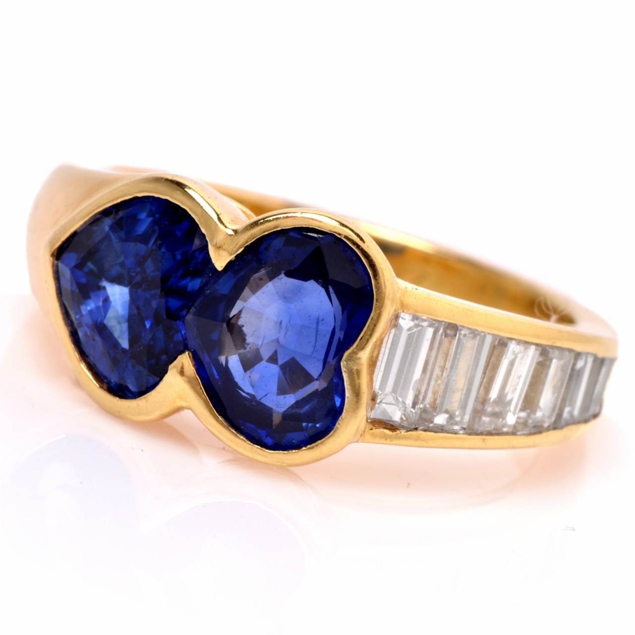 Van Cleef & Arpels Sapphire Diamond Gold Heart Ring 2