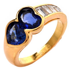 Van Cleef & Arpels Sapphire Diamond Gold Heart Ring