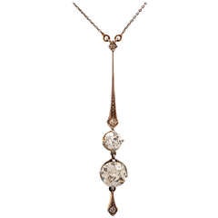 Diamond Bi-Tone Gold Platinum Pendant Necklace