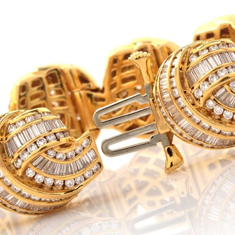 Women's KRYPELL Baguette & Round Diamond Gold Bracelet