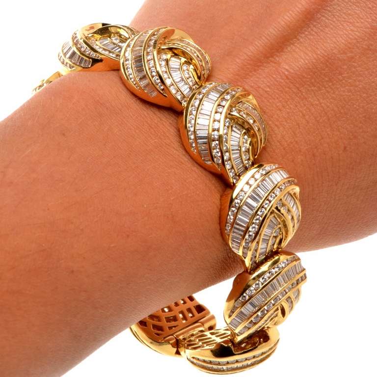 KRYPELL Baguette & Round Diamond Gold Bracelet 2