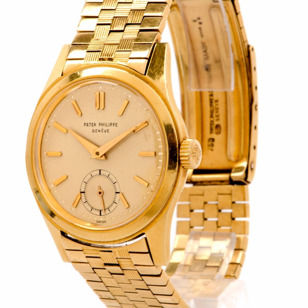 Patek Philippe Yellow Gold Bracelet Wristwatch Ref 2483 In Excellent Condition In Miami, FL