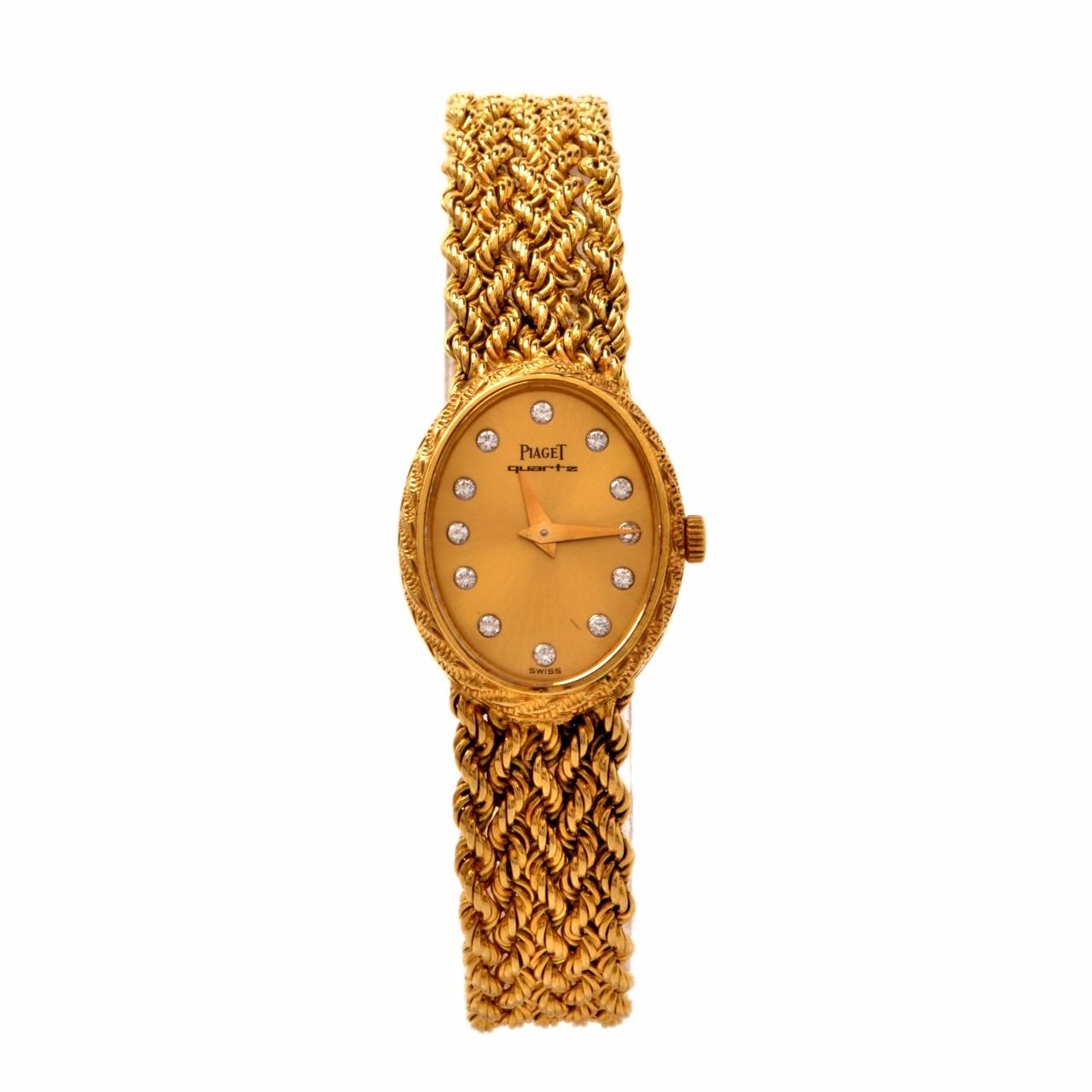 Piaget Lady's Yellow Gold Diamond Mesh Bracelet Wristwatch 3