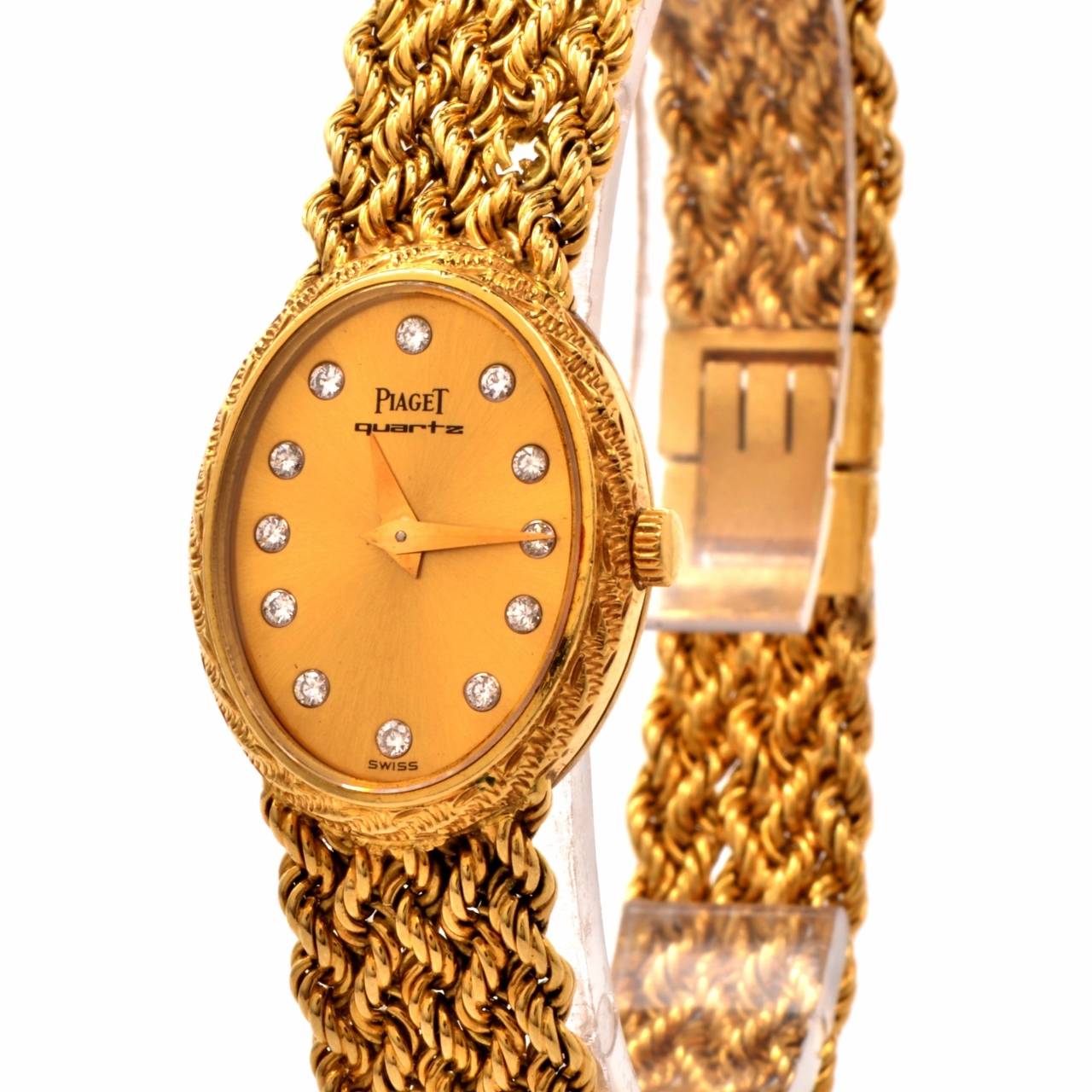 Piaget Lady's Yellow Gold Diamond Mesh Bracelet Wristwatch 2