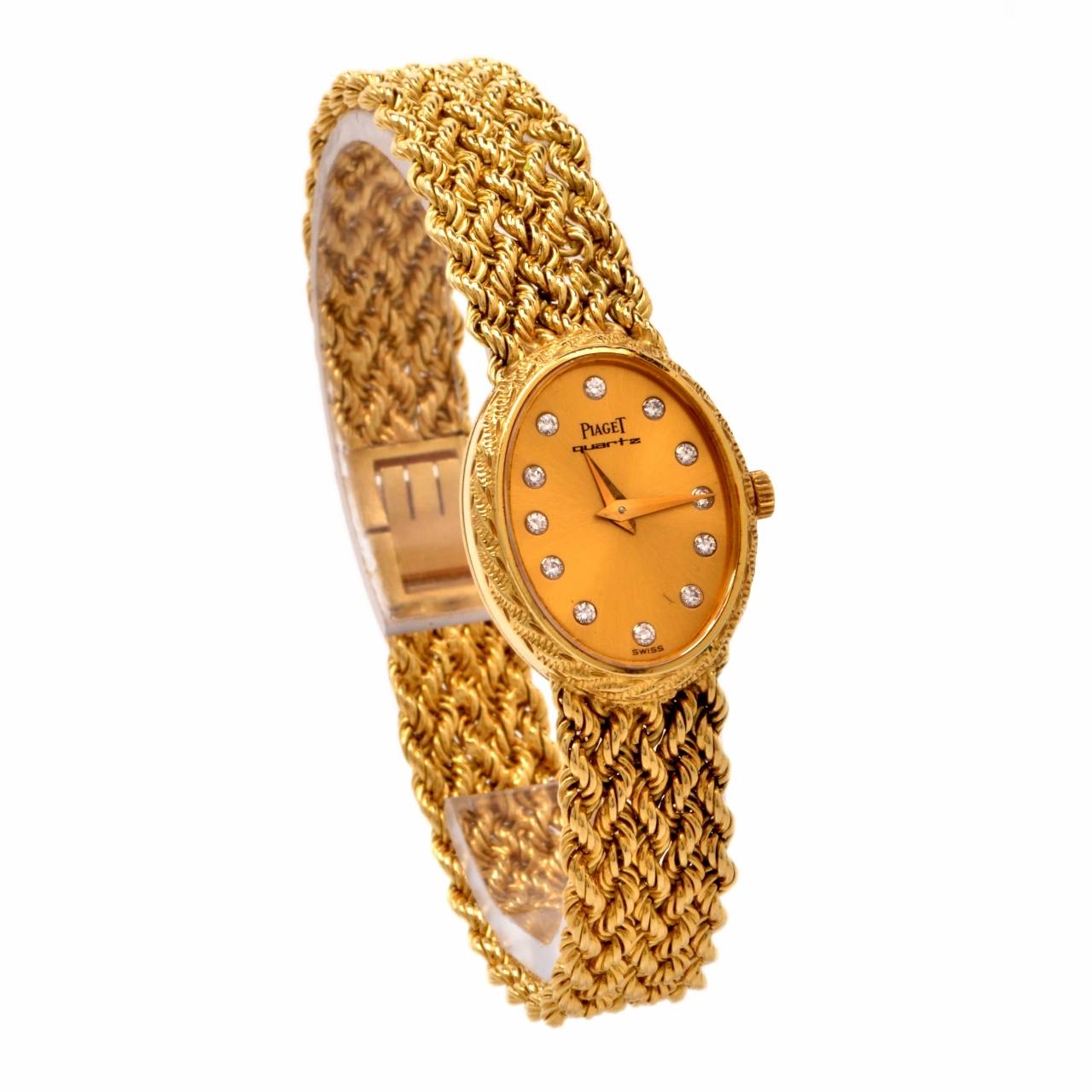 Piaget Lady's Yellow Gold Diamond Mesh Bracelet Wristwatch 1