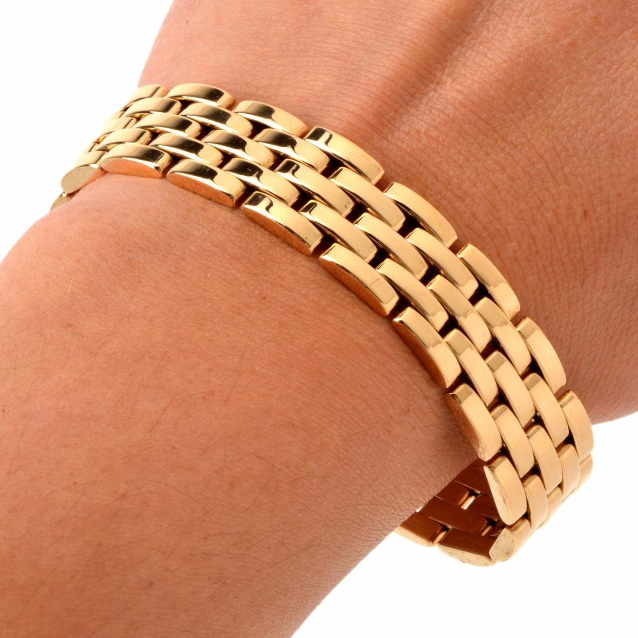 Women's Cartier Maillon Panthere Five Row Gold Link Bracelet