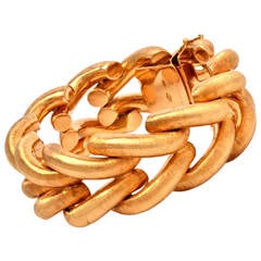 Buccelati Wide Gold Link Bracelet