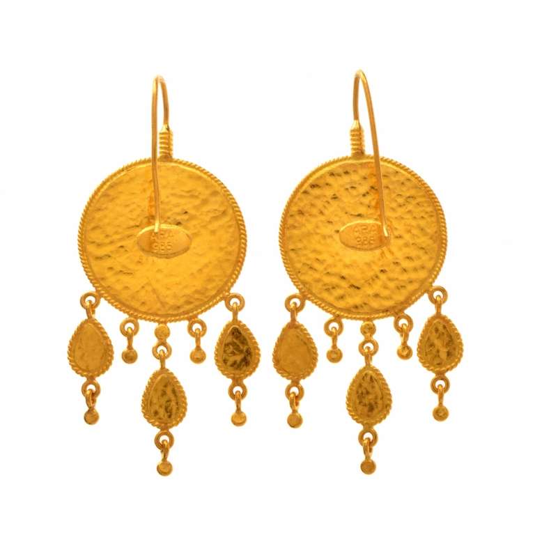 Women's ARA Gold Ruby Drop Dangle Earrings