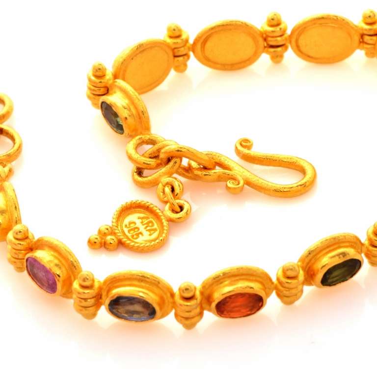 Multicolored Sapphire Gold Bracelet 1