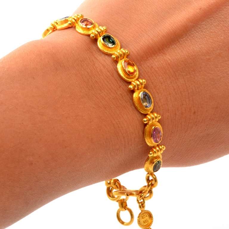 Multicolored Sapphire Gold Bracelet 2