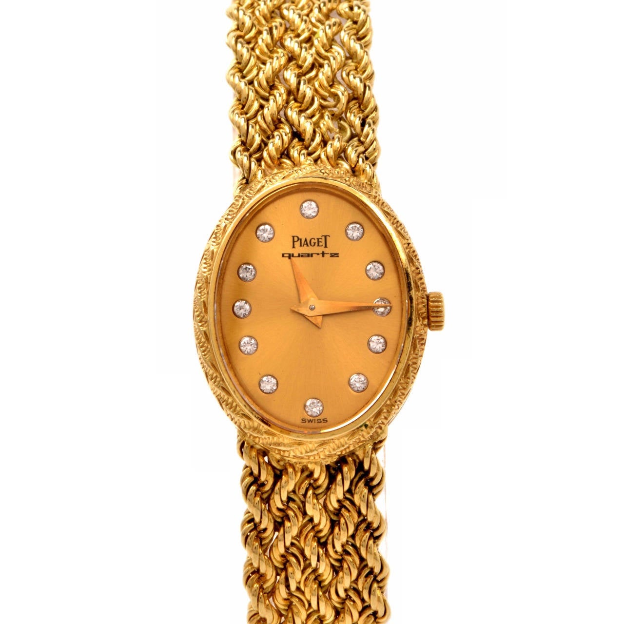 Piaget Lady's Yellow Gold Diamond Mesh Bracelet Wristwatch