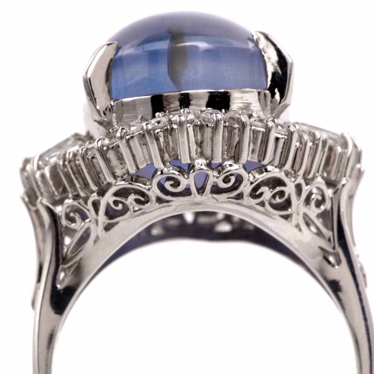 Women's Sapphire Diamond Platinum Cocktail Ring