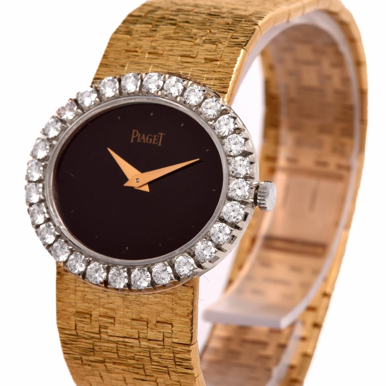 Piaget Lady's Yellow Gold Diamond Wristwatch Ref 9804A6 / 224237 In Excellent Condition In Miami, FL