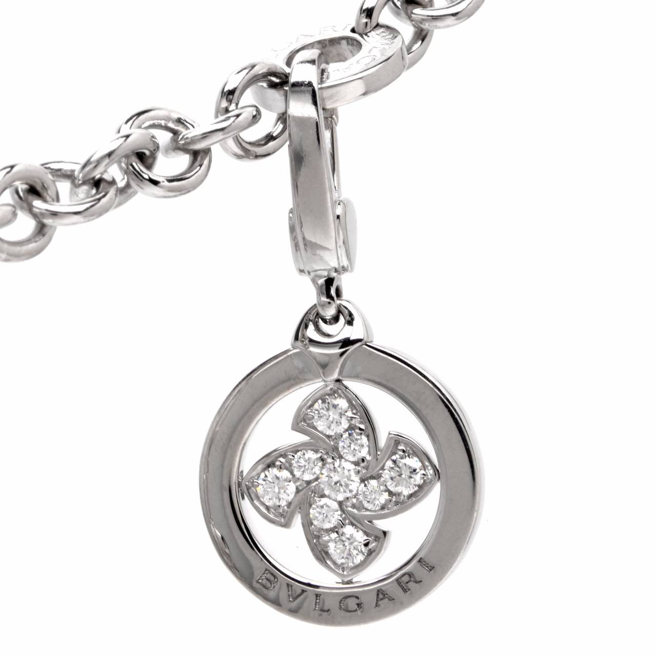 Bulgari Diamond Gold Charm Bracelet In Excellent Condition In Miami, FL