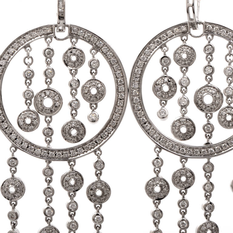 Women's Di Modolo Tempia Chandelier Diamond Gold Pendant Earrings