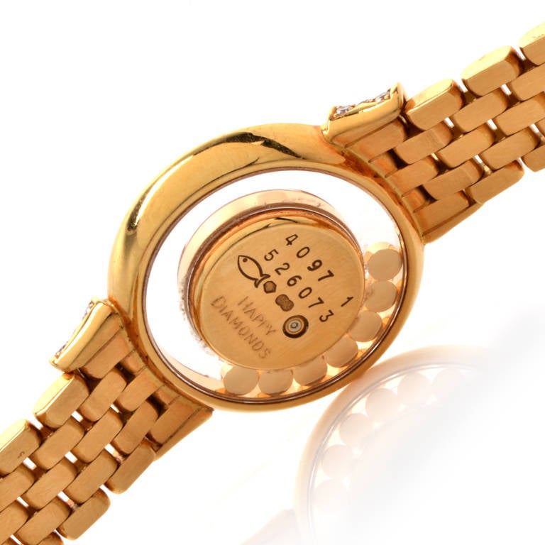 Chopard Lady's Yellow Gold and Diamond Happy Diamonds Wristwatch In Excellent Condition In Miami, FL