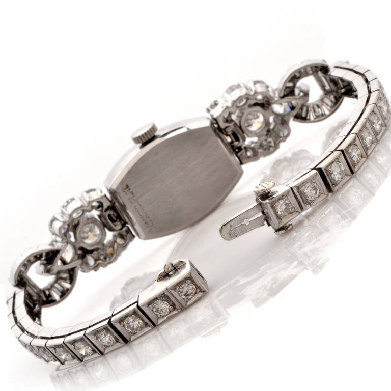 Hamilton Lady's Platinum and Diamond Bracelet Watch 1