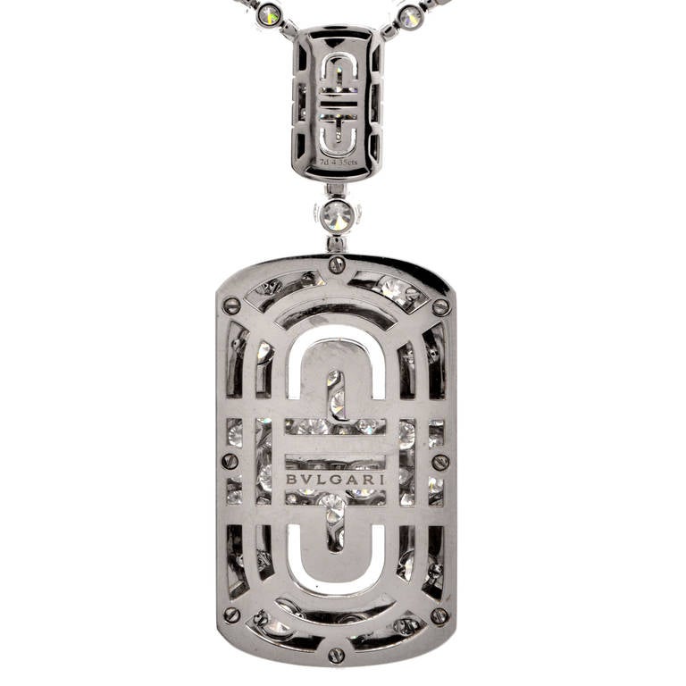 Bulgari Parentesi Black Enamel Diamond Gold Pendant Necklace In Excellent Condition In Miami, FL
