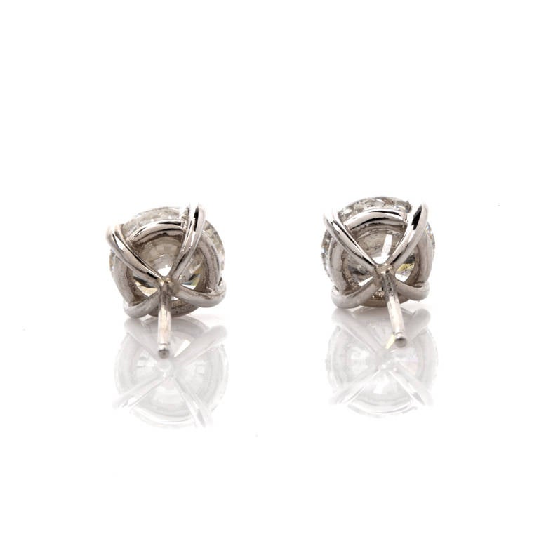 Women's Diamond 2.49 Carats Stud Earrings