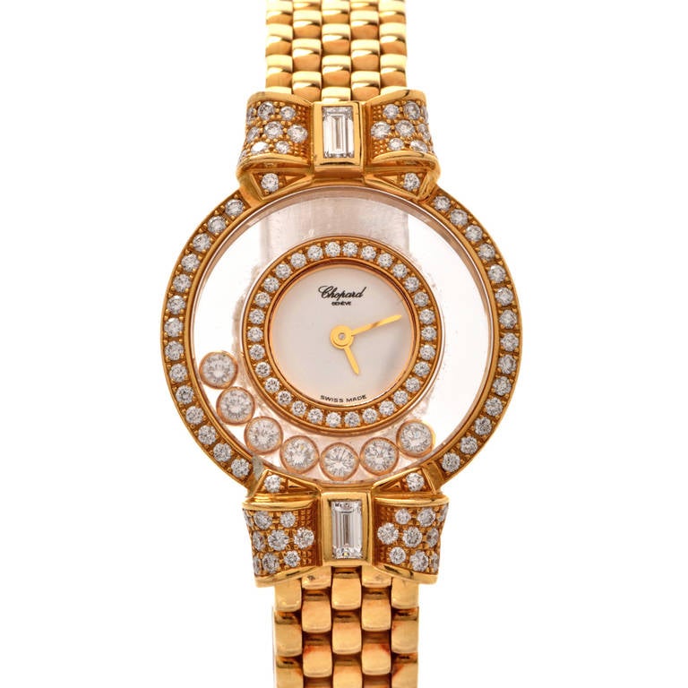 Chopard Lady's Yellow Gold and Diamond Happy Diamonds Wristwatch at ...