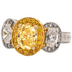 Canary Diamond Platinum Gold Engagement Ring