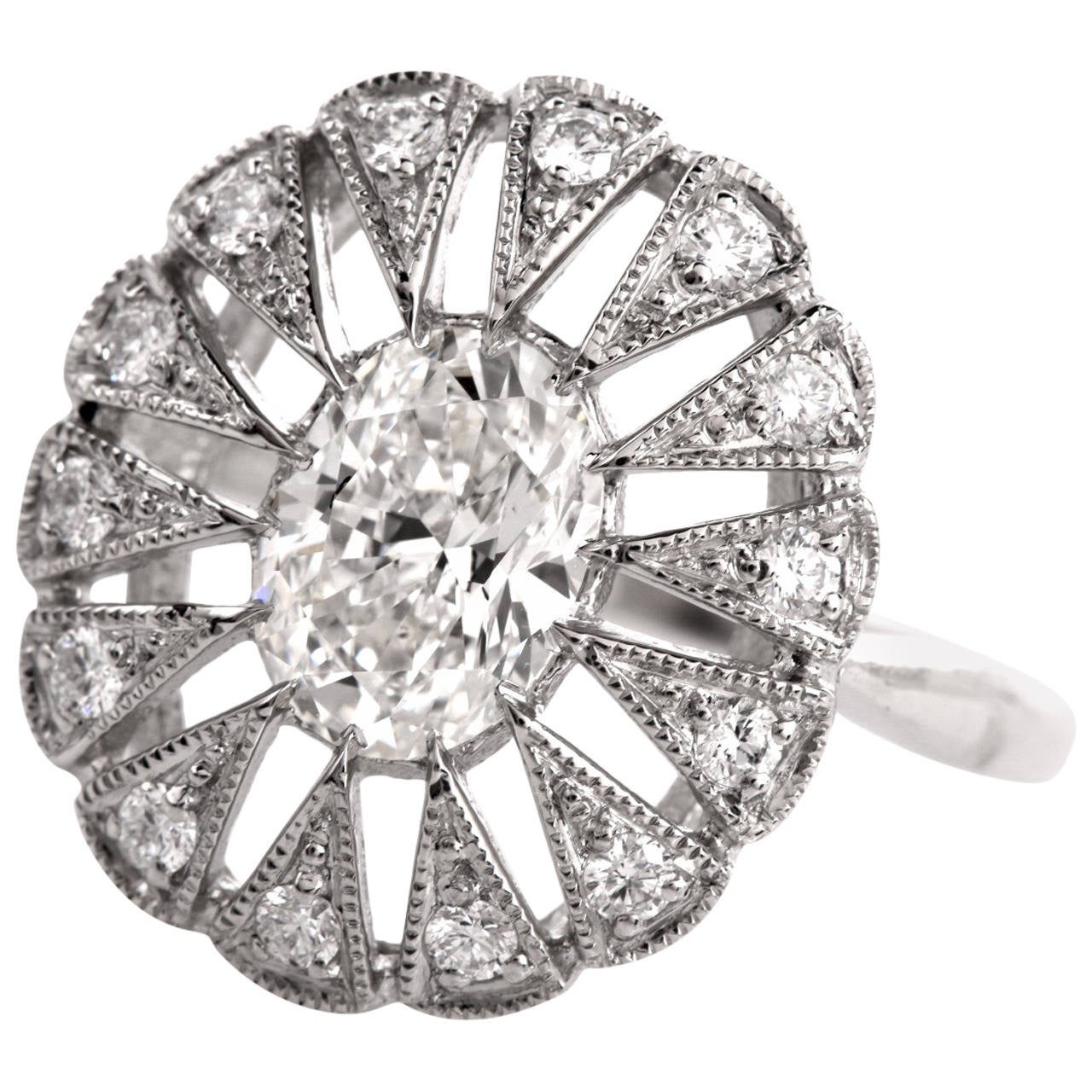 Certified 1.01 Carat Diamond Platinum Engagement Ring