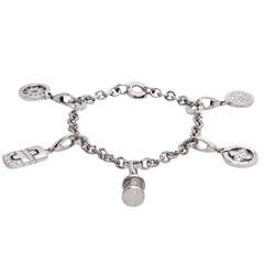 Bulgari Diamond Gold Charm Bracelet