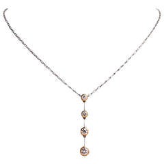 Diamond Gold Platinum Drop Pendant 3