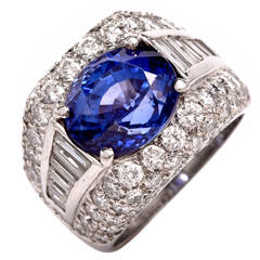 Modern GIA 7.65 Carats Natural Sapphire Diamond Gold Ring 10