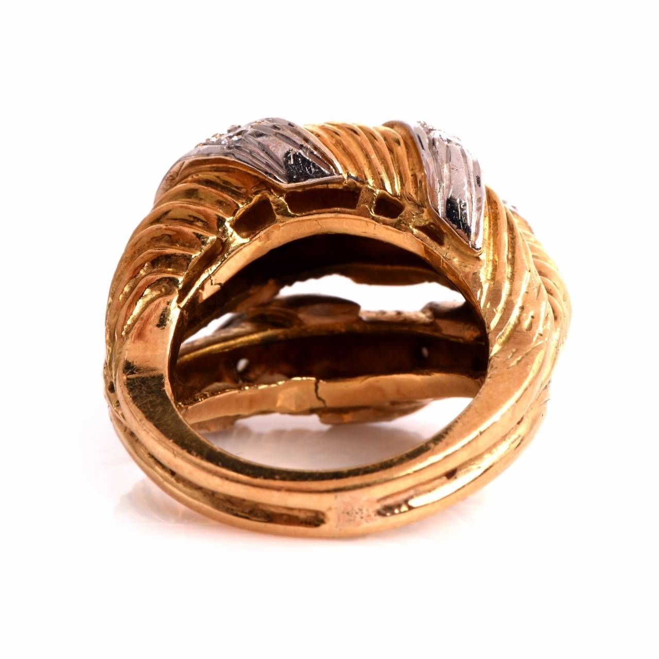 Women's Diamond Textured Gold Cocktail Ring