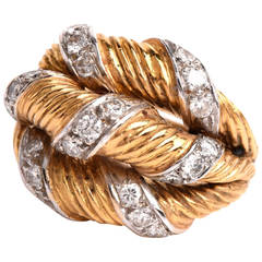 Diamond Textured Gold Cocktail Ring Diamond Textured Gold Cocktail Ring