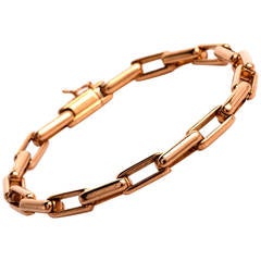 Gold Rectangular Link Bracelet