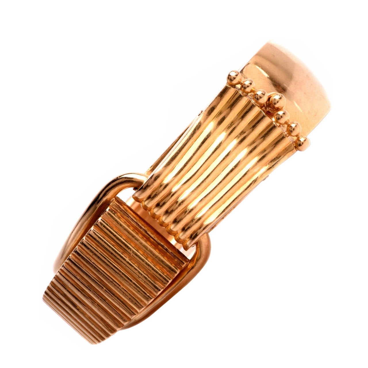 Retro Gold Belt Design Bangle Bracelet at 1stDibs
