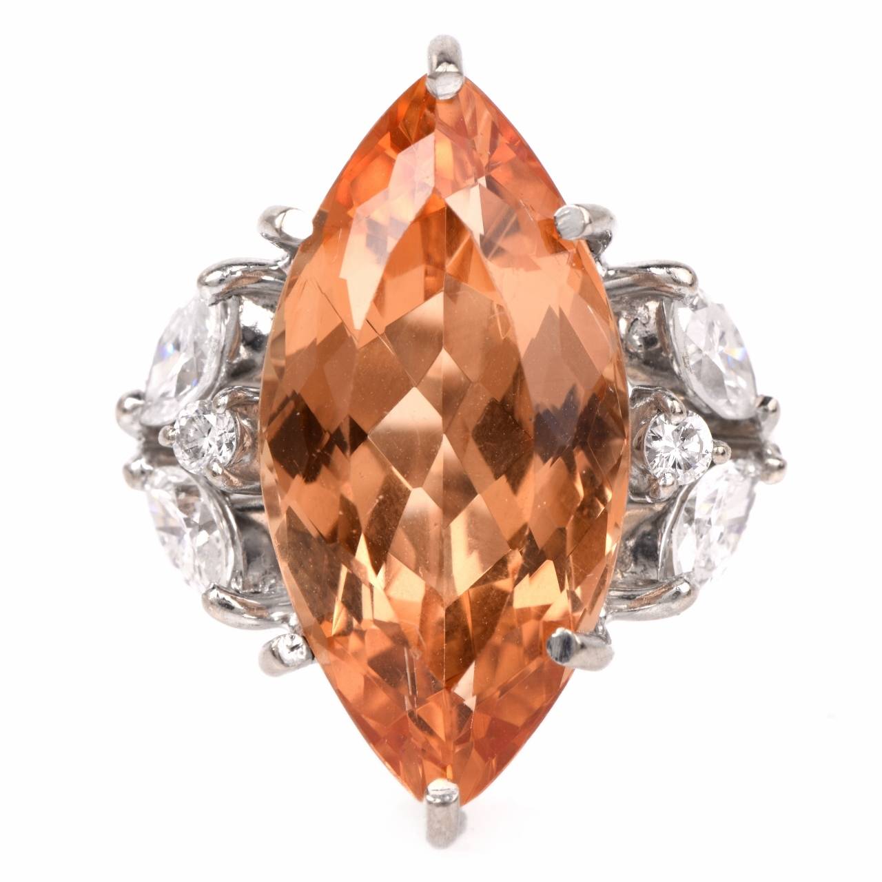 Imperial Topaz Diamond Gold Cocktail Ring 3