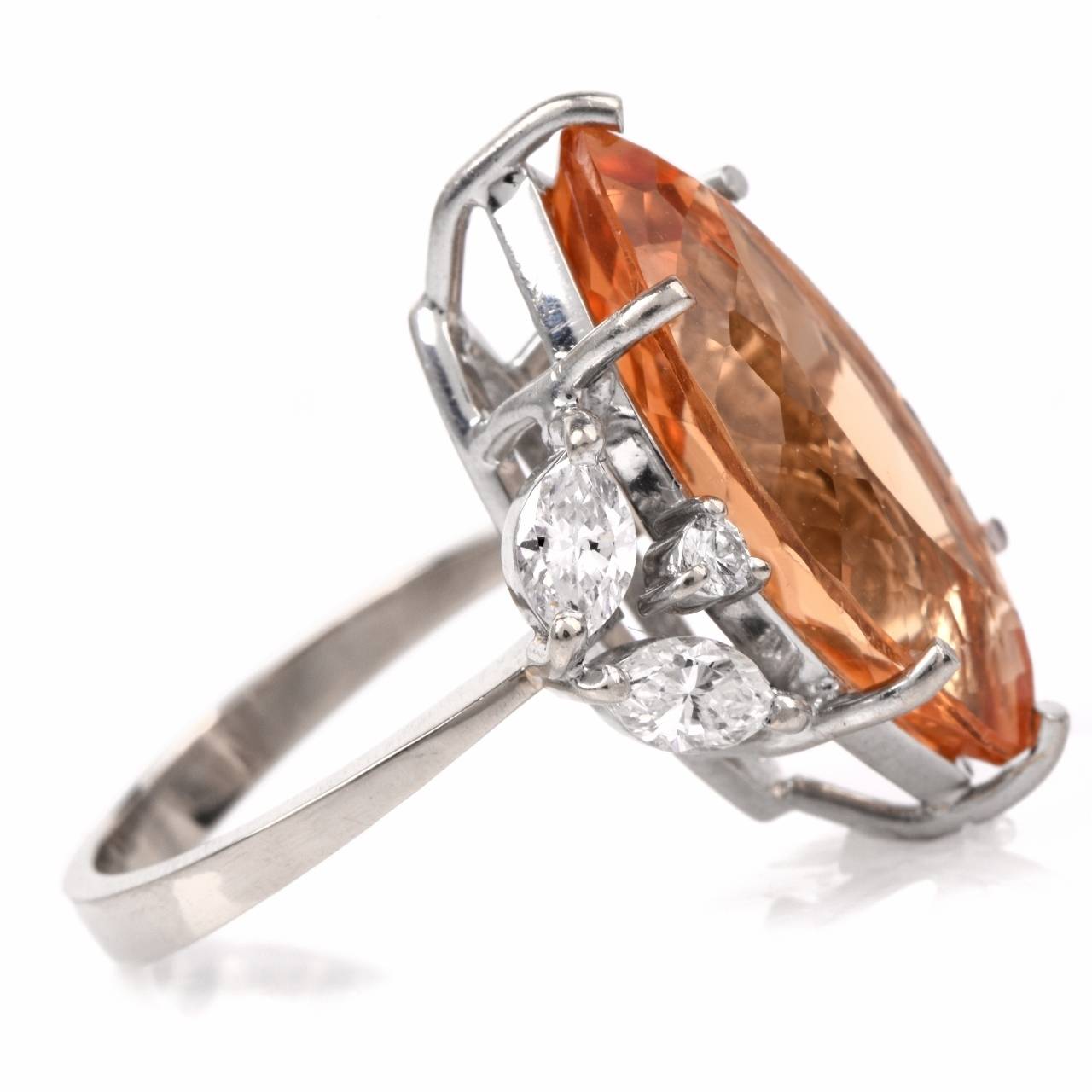 Imperial Topaz Diamond Gold Cocktail Ring In Excellent Condition In Miami, FL