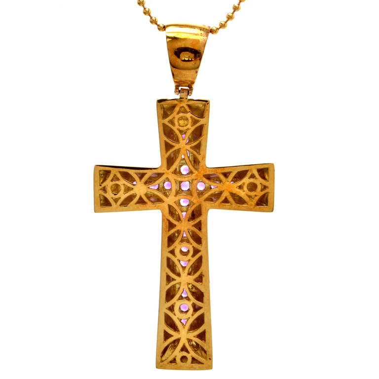 Women's Amethyst Gold Cross Pendant