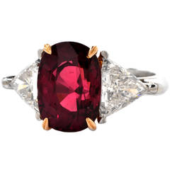 Certified Ruby Diamond Platinum Ring 3