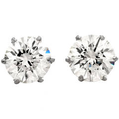 7.95 Carats Diamond Platinum Stud Earrings