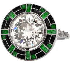 Onyx Diamond Platinum Engagement Ring